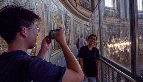 Get up close and personal with the golden mosaics of the dome of st peters