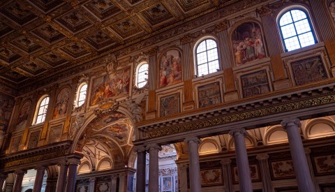 With its golden coffered ceiling